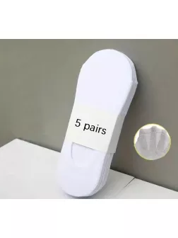 Set 5 sosete albe scurte Talpici